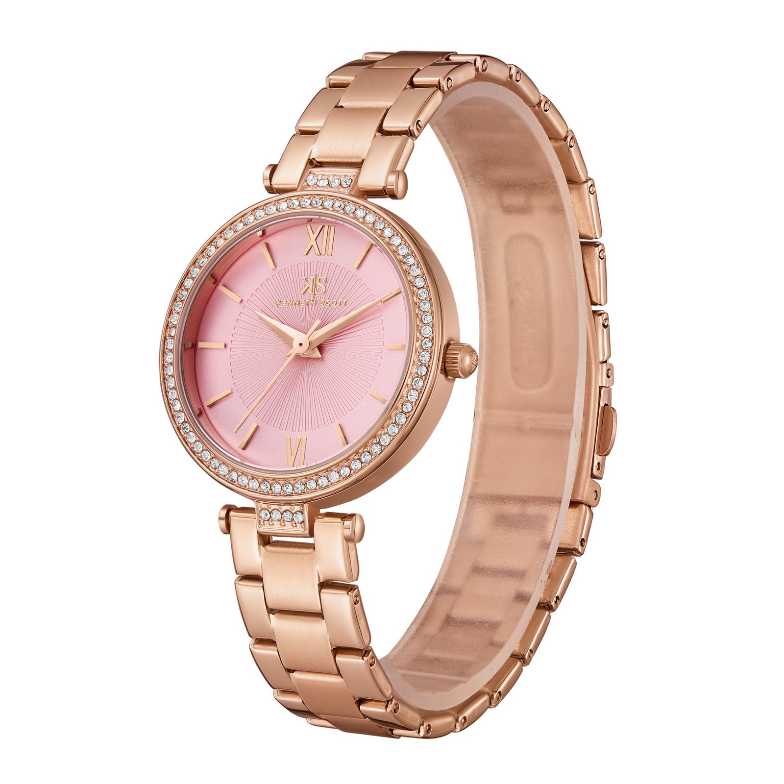 Kenneth Scott Women’s Analog Watch | Pink Dial, 32mm, 30 m (3 ATM)