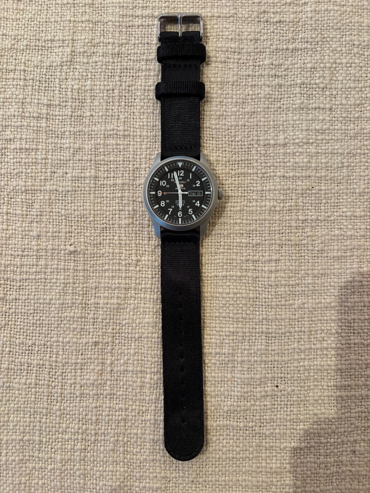 Seiko 5 41mm Automatic JAPAN Made Black Military Style SNZG15J1