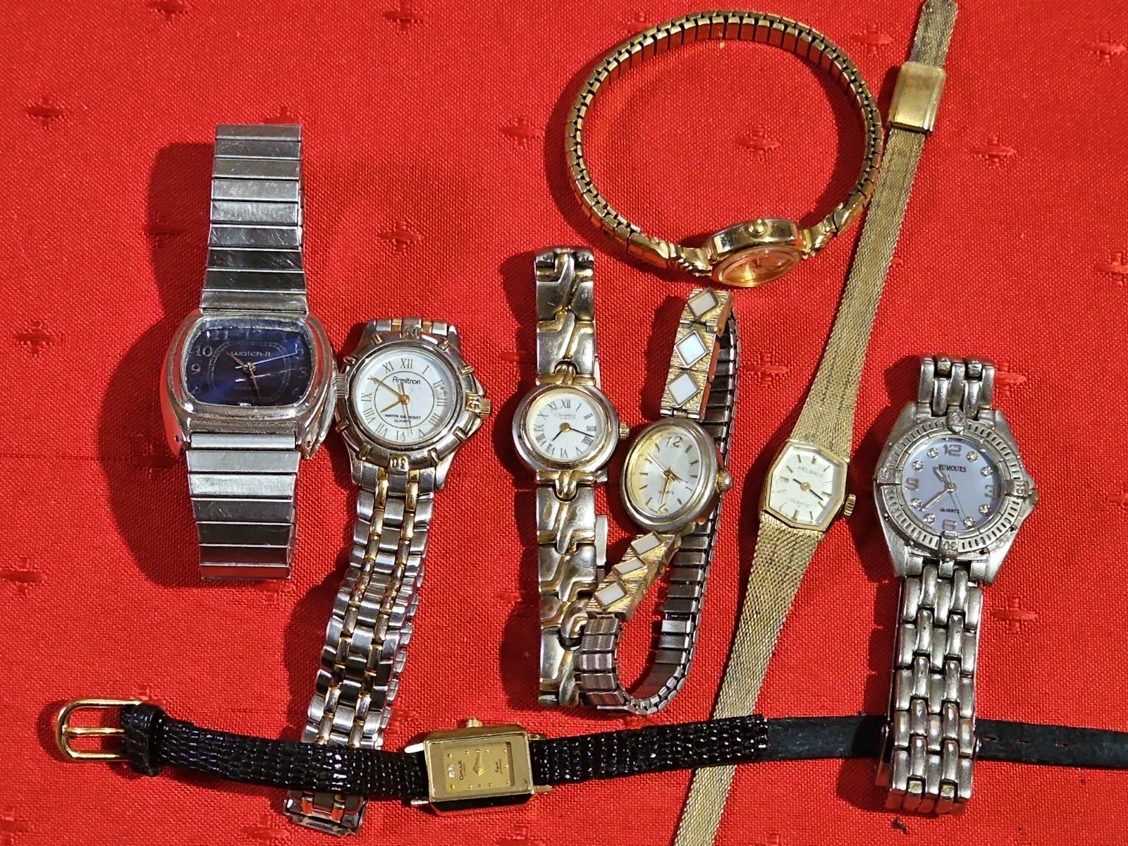 Vintage Watch Lot Bulova Caravelle Helbros Omax Aqua Rumors More all Quartz#236
