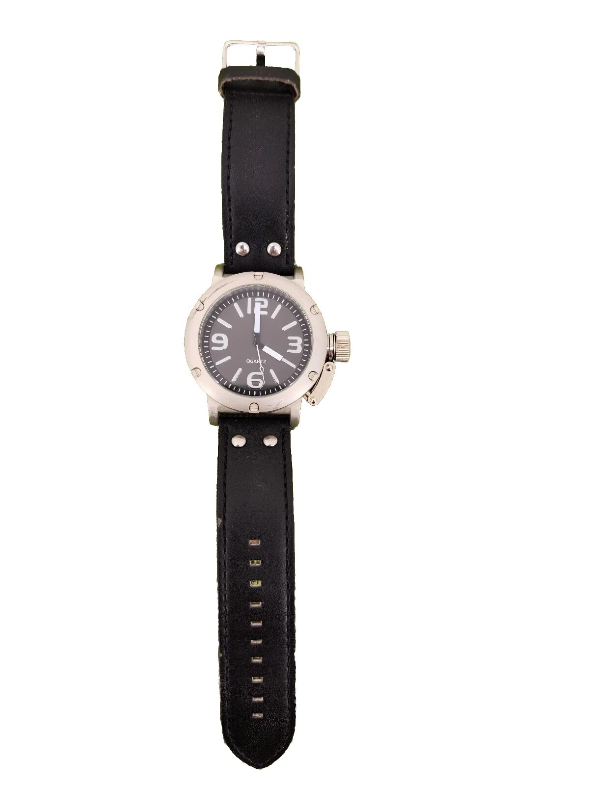 Men’s Quartz Watch Two Tone Chrome Black Dial Cap Design PC21J/91-773