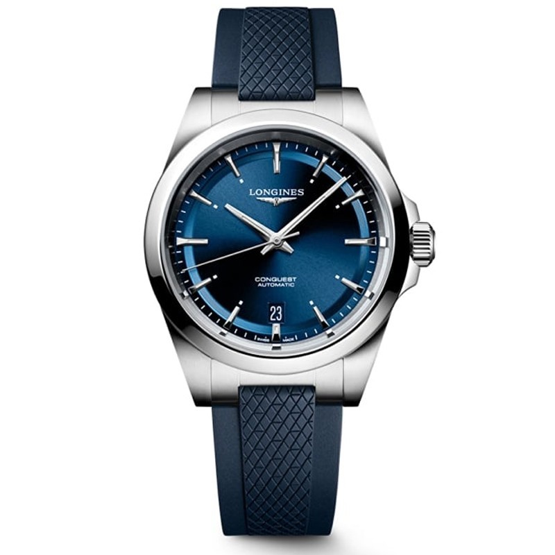 New Longines Conquest 38MM Blue Dial Rubber Men’s Watch L37204929