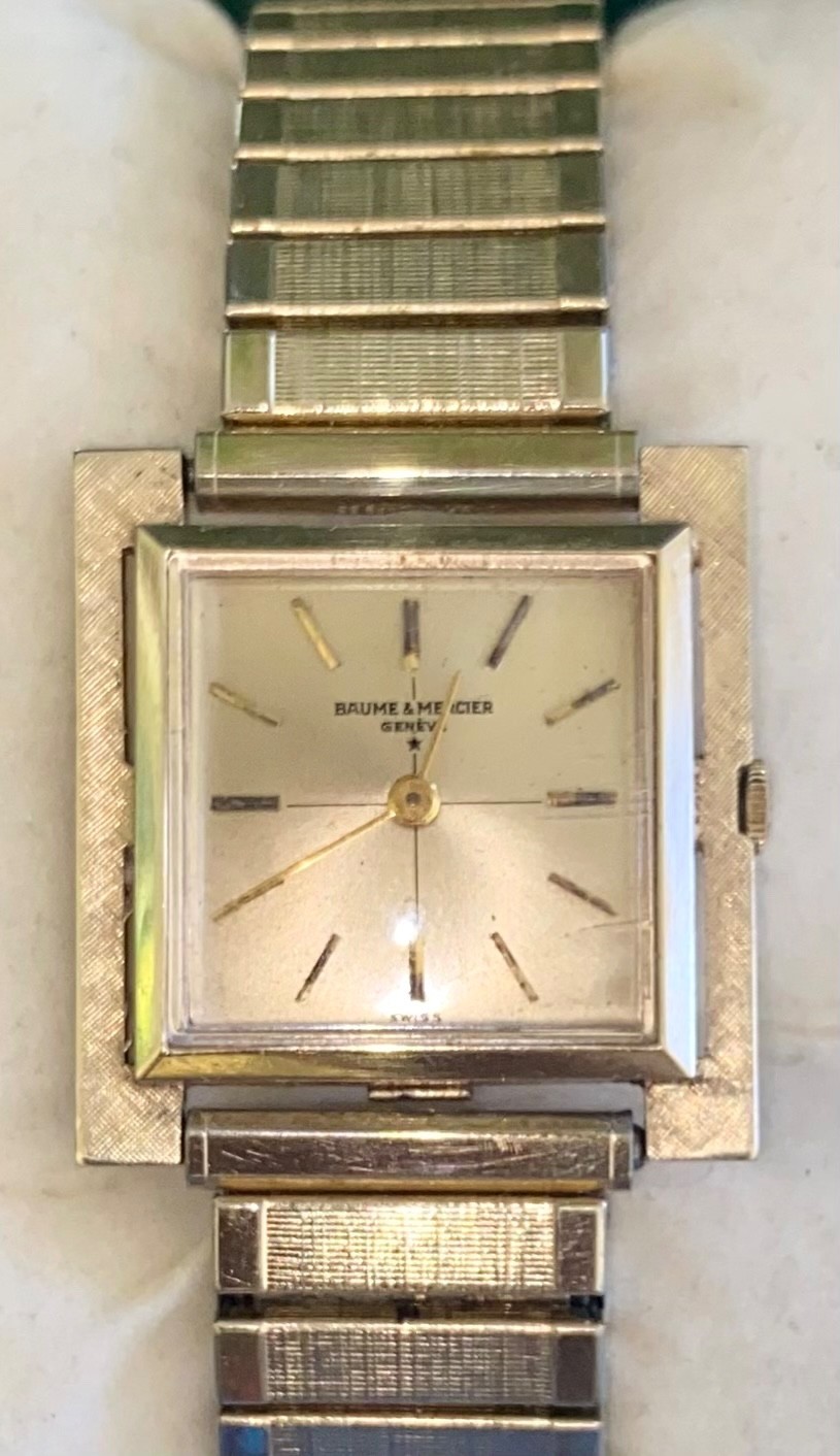 Vintage Baume & Mercier 14k Yellow Gold Watch & Speidel Gold Filled Band