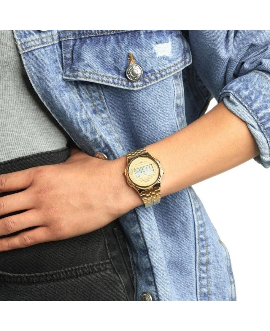 CASIO Women Digital Quartz Casual Watch Classic Dress Golden Dial Waterproof Rou