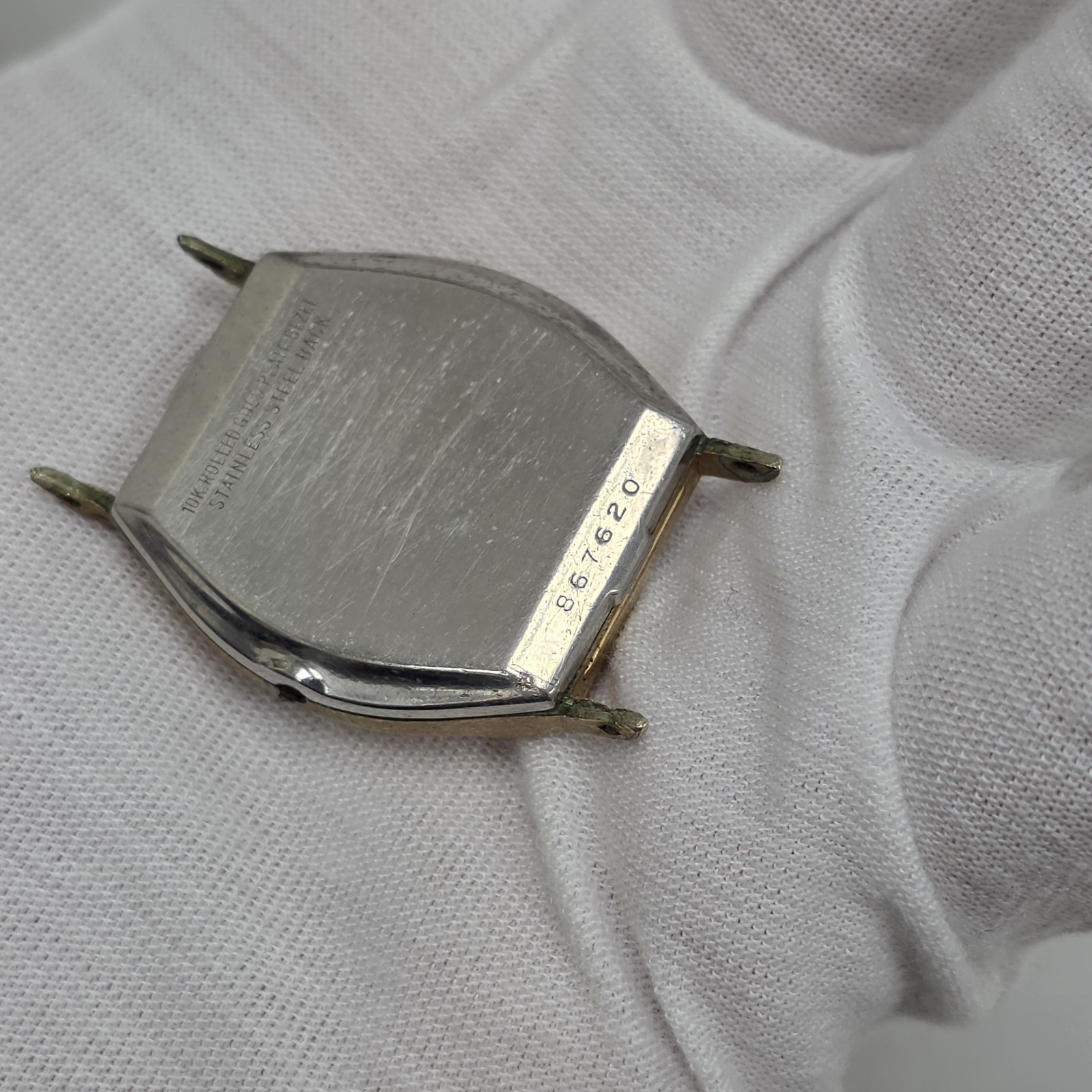 Vintage Mens Benrus 10K RGP Tank Wrist Watch 15J Cal CW12 No Crown, Balance Good