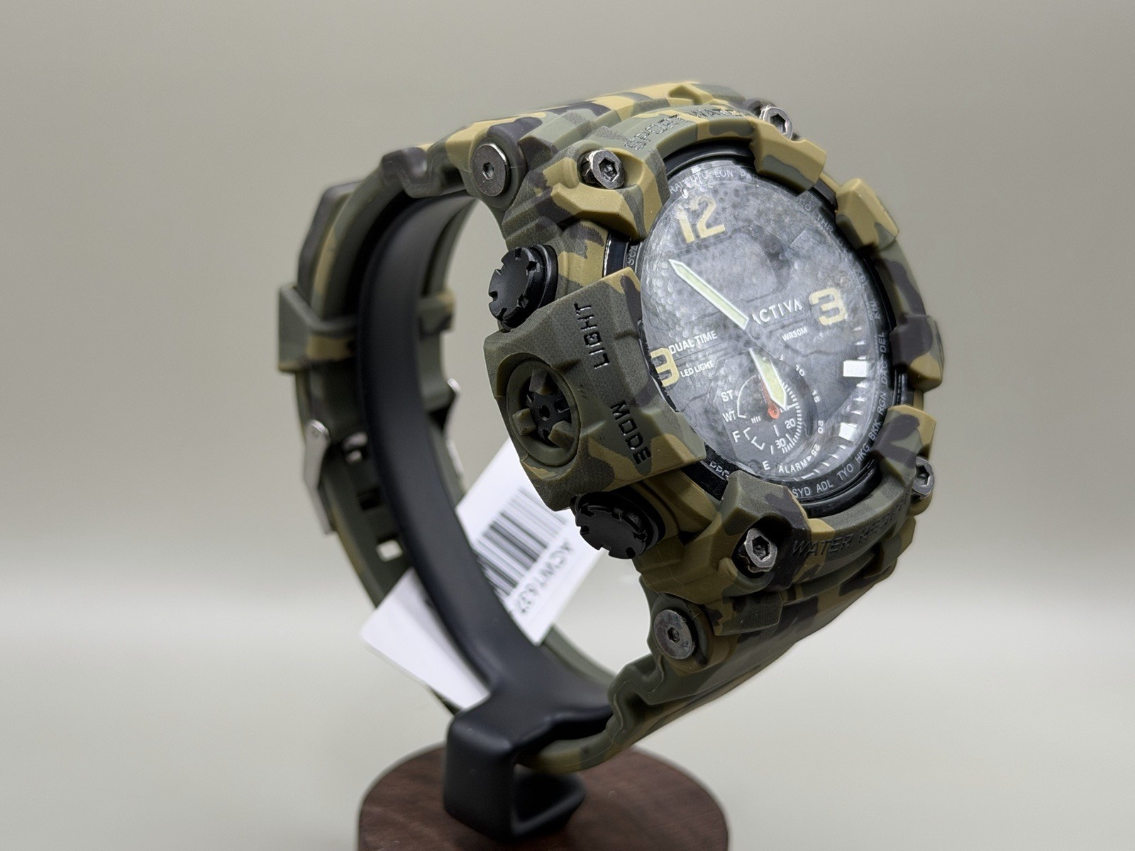 Activa X BlackOps Tactical Camo Watch 56mm Oversized Military Style Green Camo