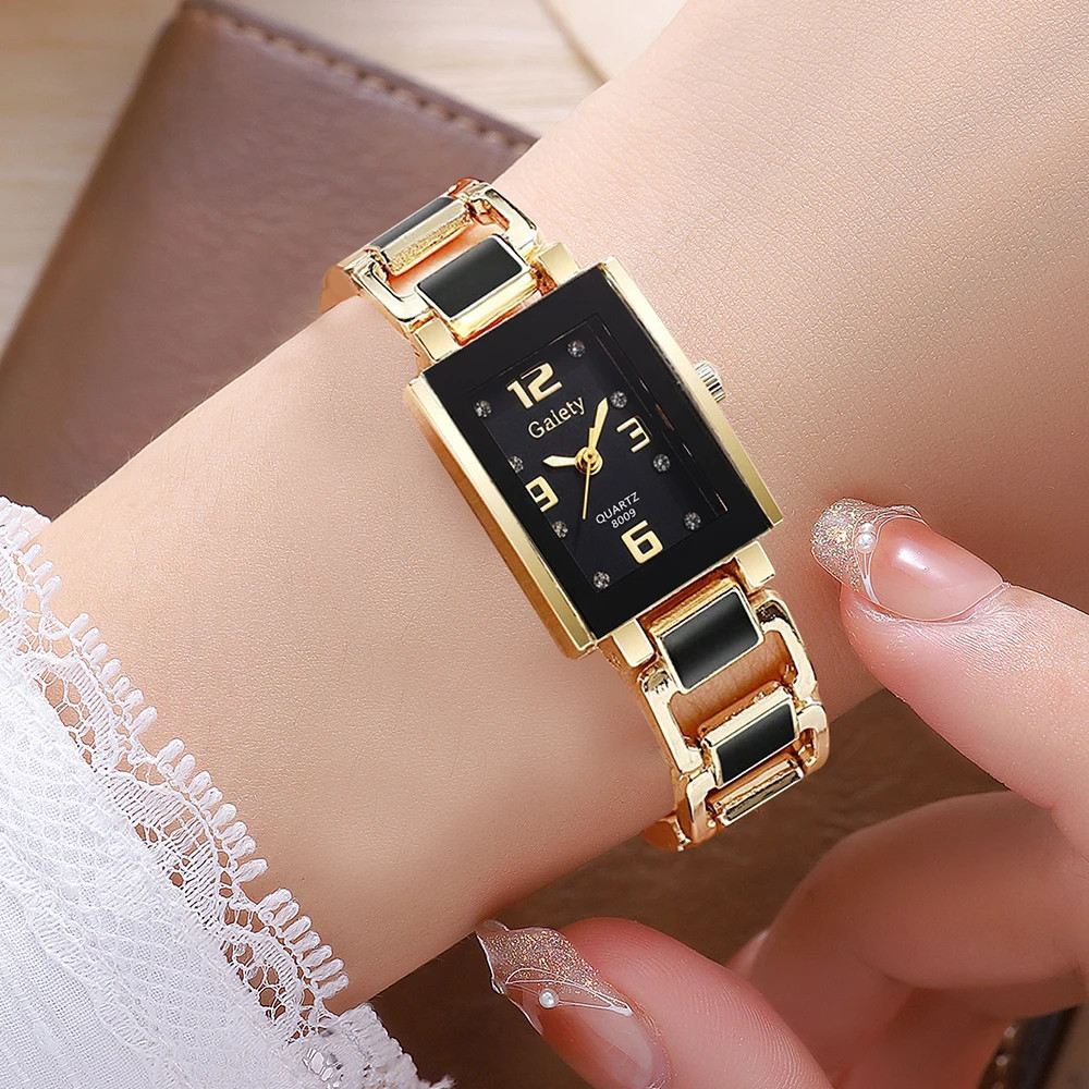 1PCS Trendy Fashion Luxury Digital Scale Rectangular Dial Women’s Quartz