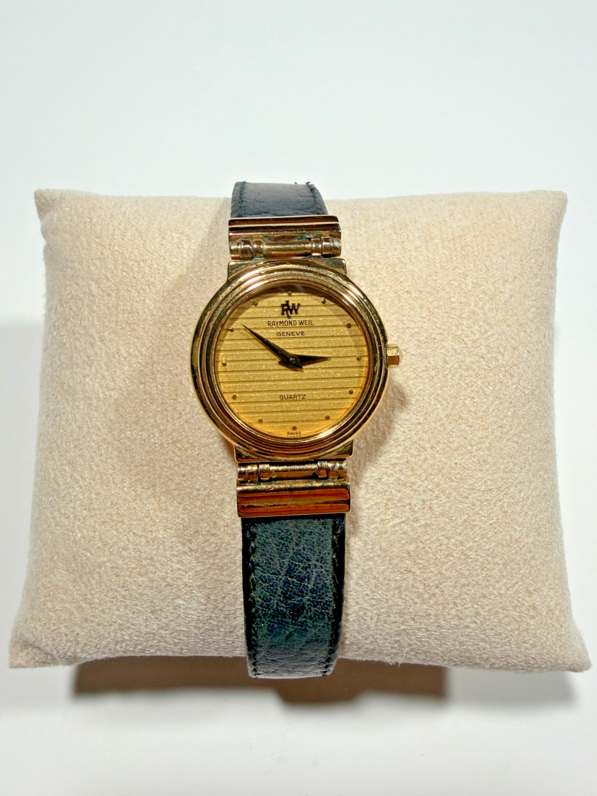 Vintage Raymond Weil 8082 Ladies Quartz Watch 18k Plated Running Needs New Strap