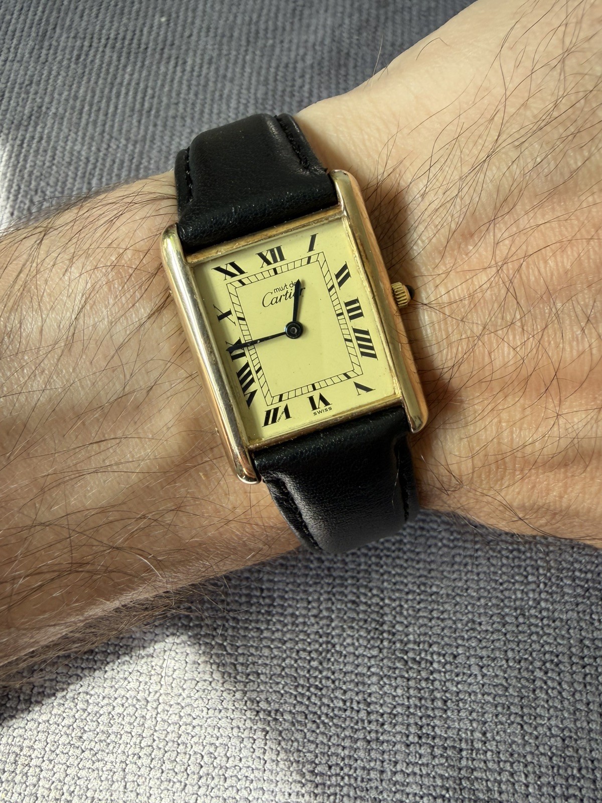 Cartier Must de Cartier tank great condition amazing lemon dial quartz