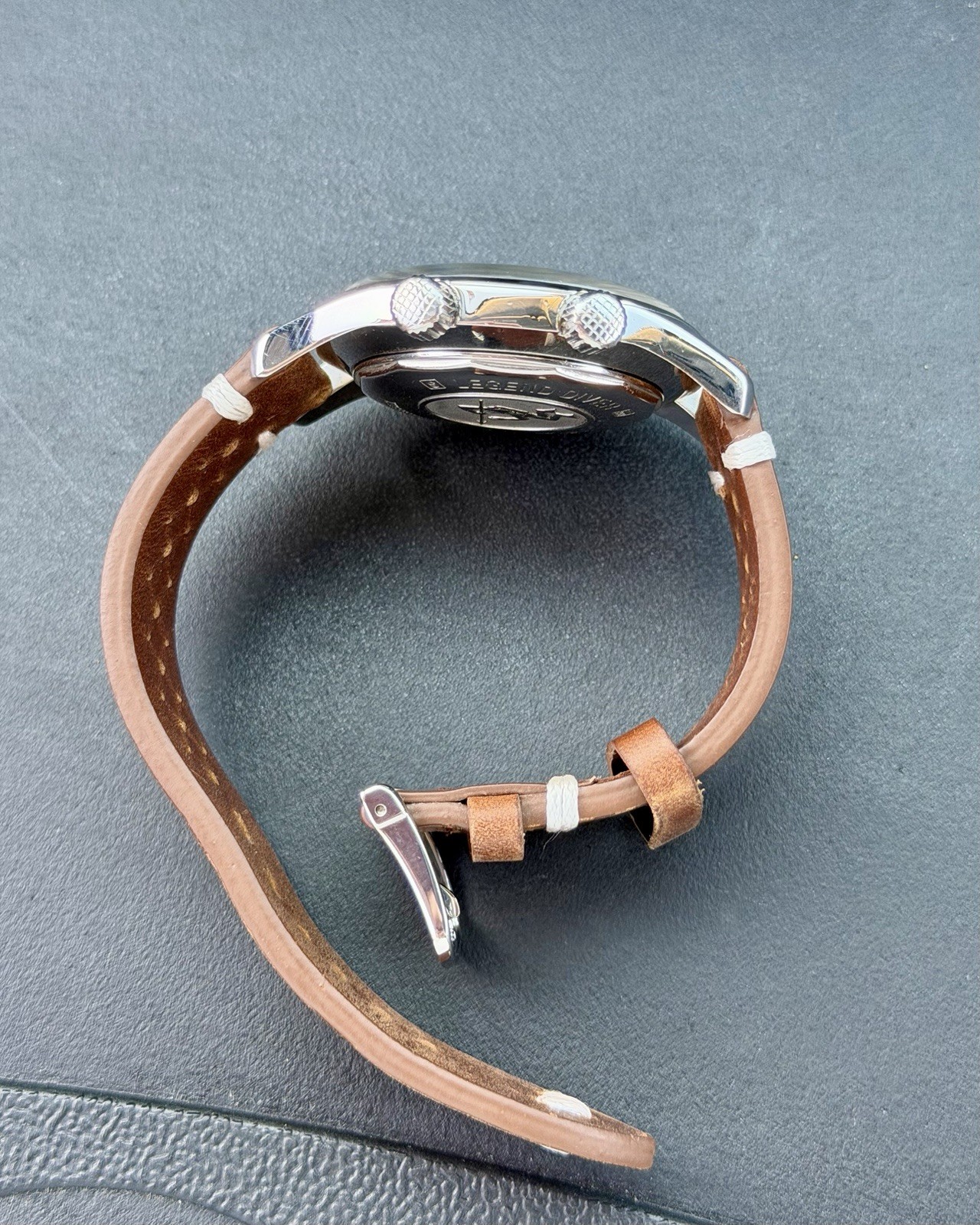 Longines Legend Diver Automatic Black Dial Date Brown Leather Strap Men’s