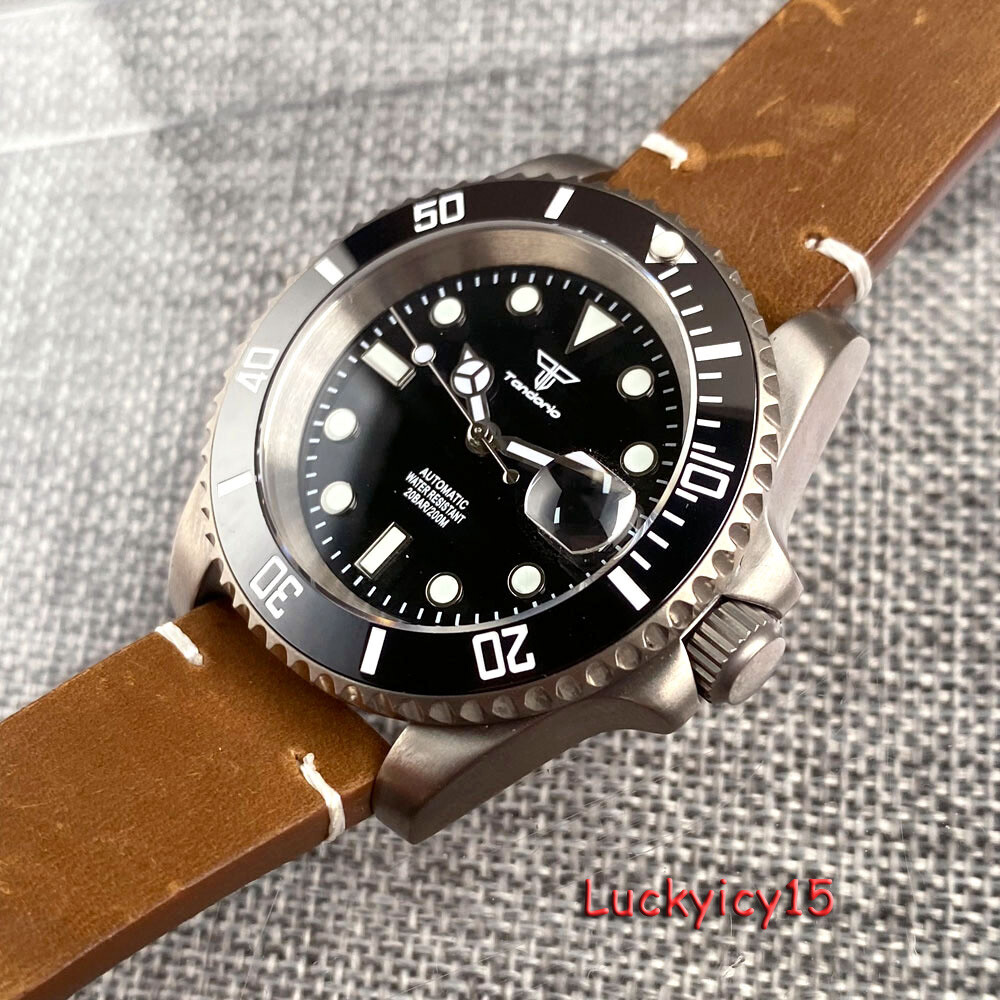 Tandorio 40mm T2 Level Titanium Watch For Men 20Bar Water Resistance 120 Clicks