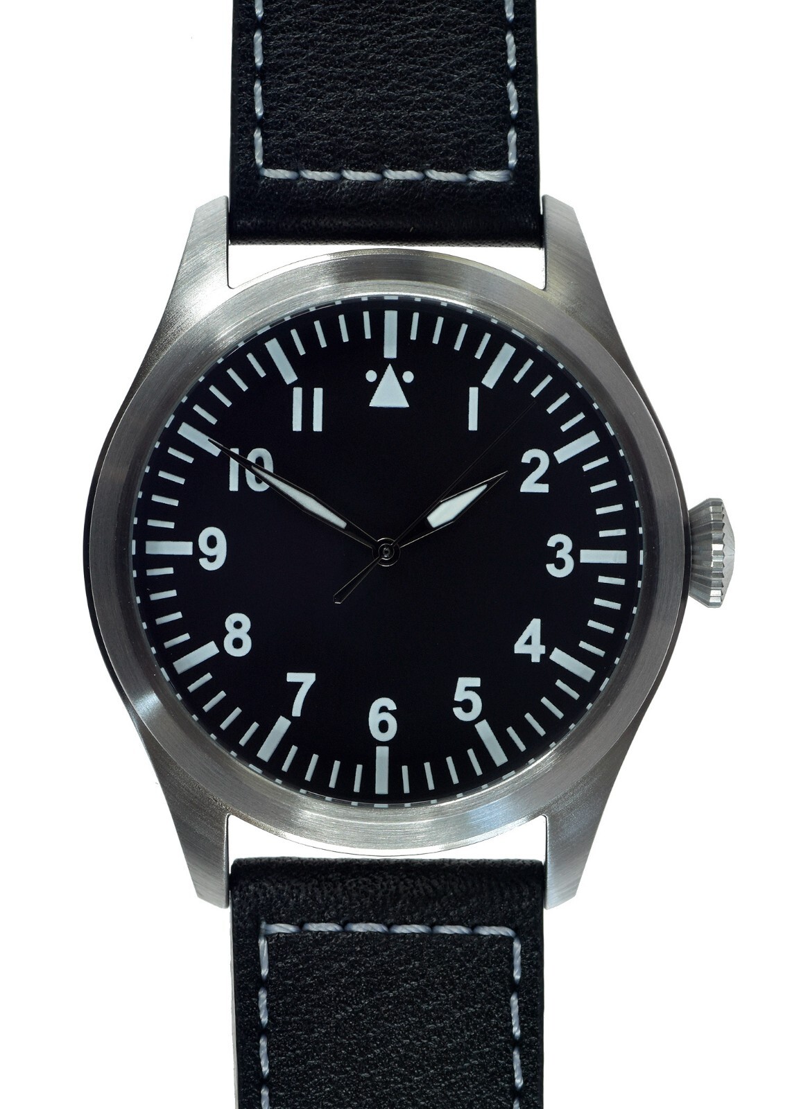 MWC 1940s Pattern 46mm Auto Military Aviator/Pilot Watch With See Thru Caseback