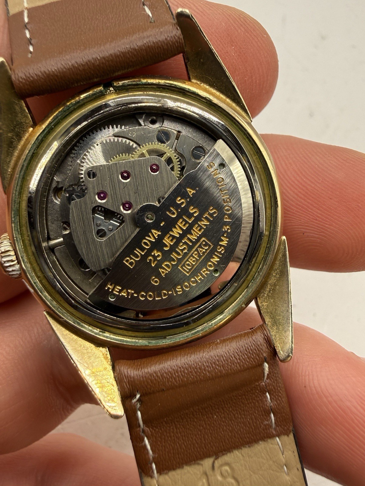 VINTAGE Bulova “23 Jewels” Men’s Automatic Watch 10K RGP Sunburst Dial USA 1950s