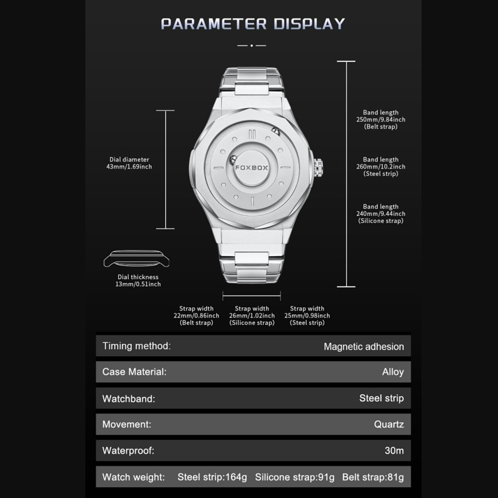 LIGE Men Watch Quartz Scrolling Bead Magne 3ATM Waterproof Man Wristwatch Gift