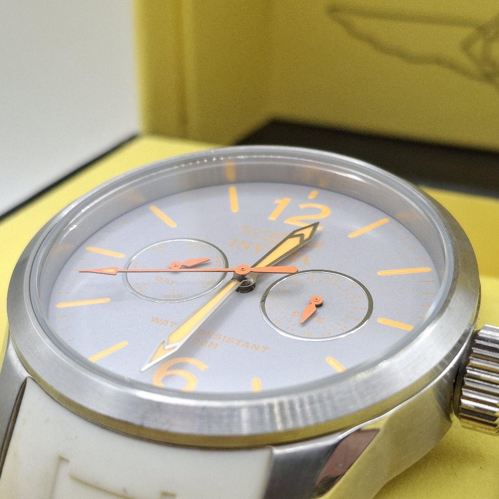 Invicta 11758 I Force White Gray & Orange Men’s 42mm Swiss Quartz Day Date Watch