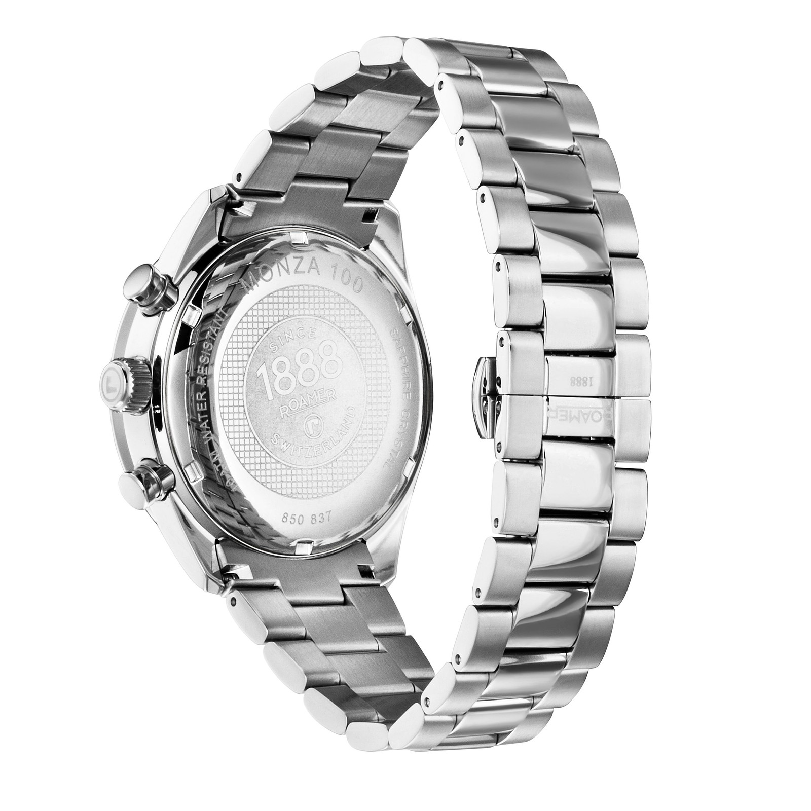 Roamer 850837 41 45 20 Monza 100 Chrono silver blue Stainl.Steel Men’s Watch NEW