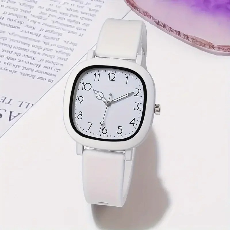 Stainless Steel Women Wristwatches Silicone Ladies Watches Quartz Watch Gif
