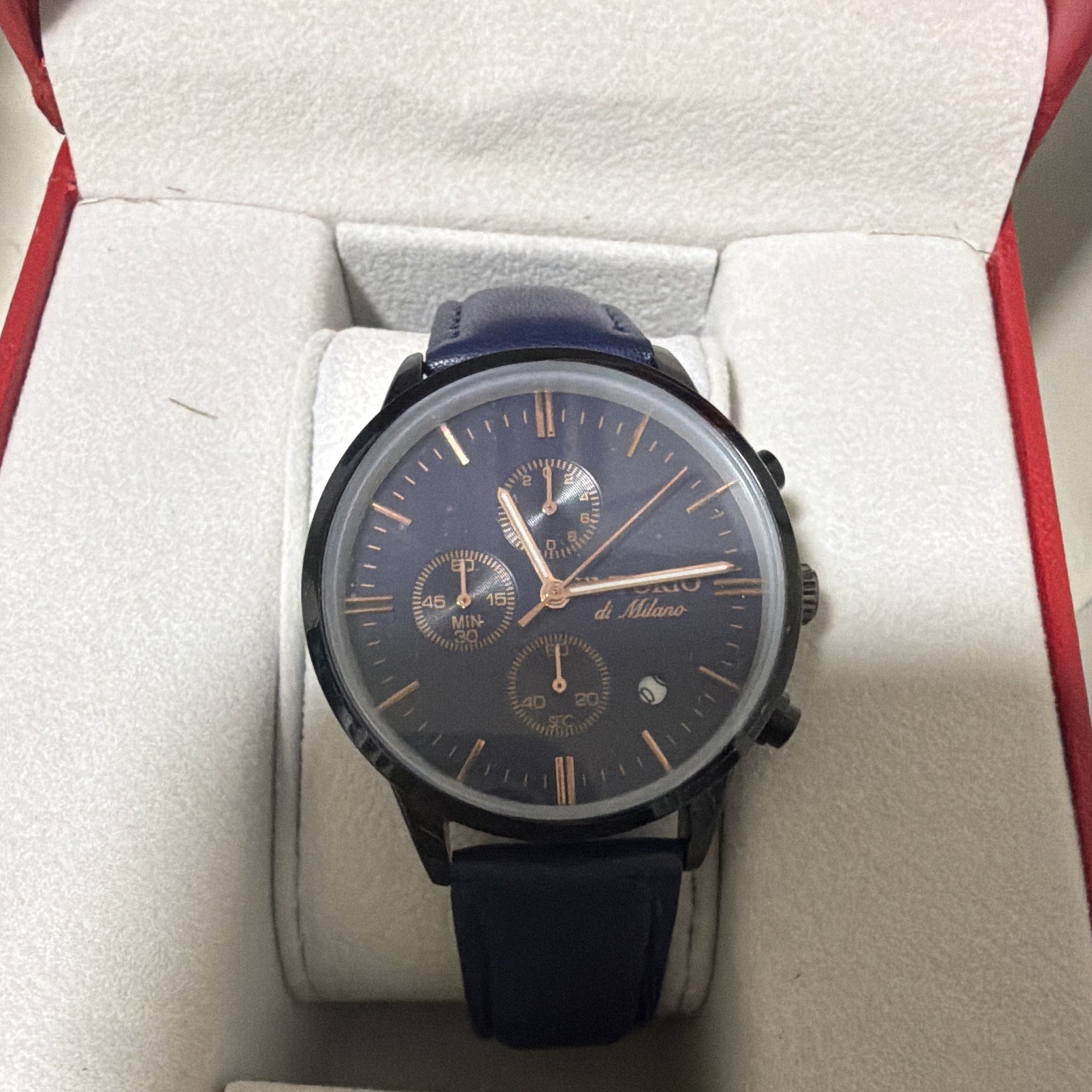 di Milano Limited Edition Blue Dial Chronograph Quartz Watch w/ Box