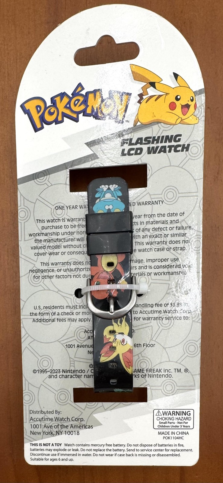 Pokemon Watch Boys 32mm Flashing LCD Multicolor Dial Black Strap Digital Quartz