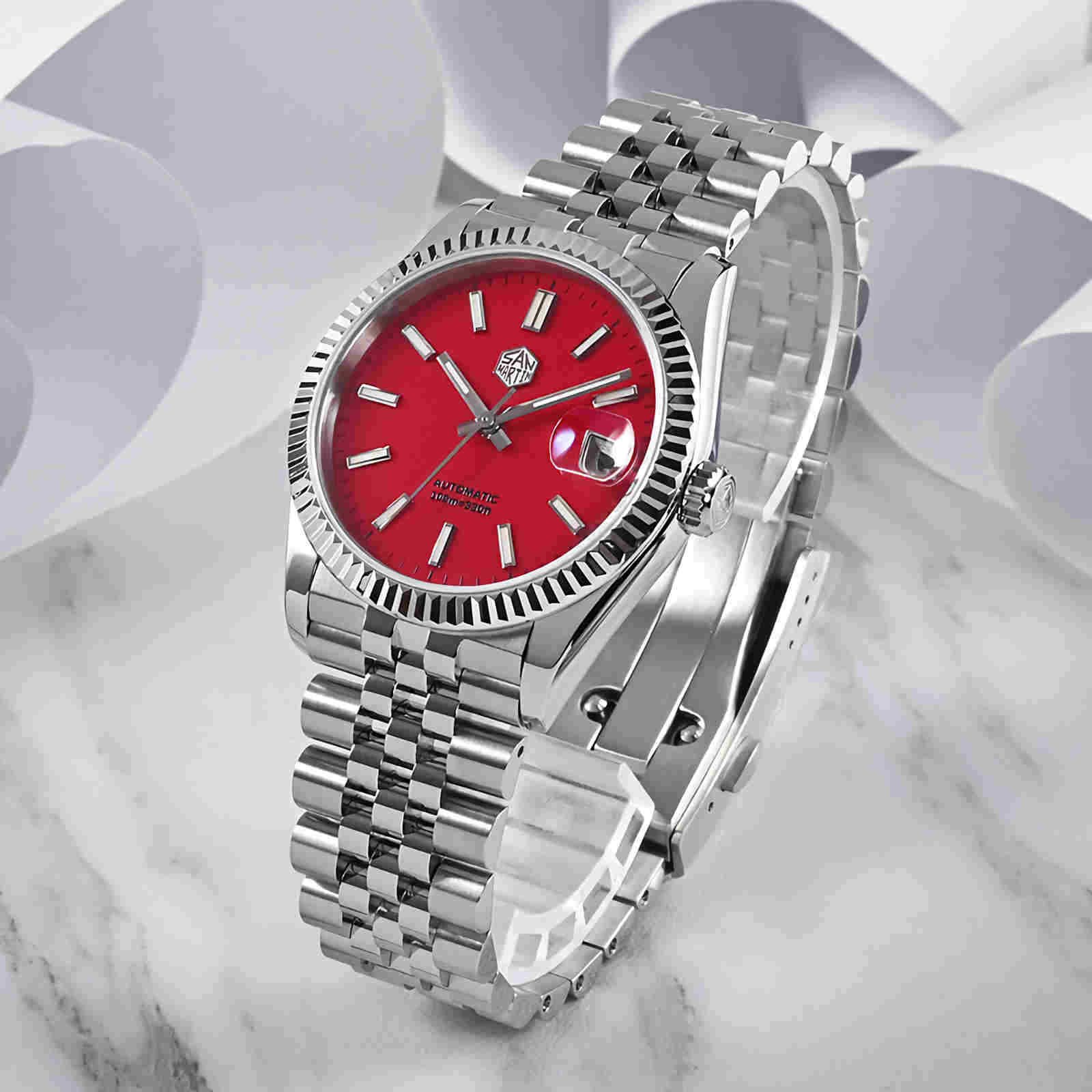 SAN MARTIN SN058-G-X Classic Automatic Stainless Steel 36.5mm 10ATM Dress Watch