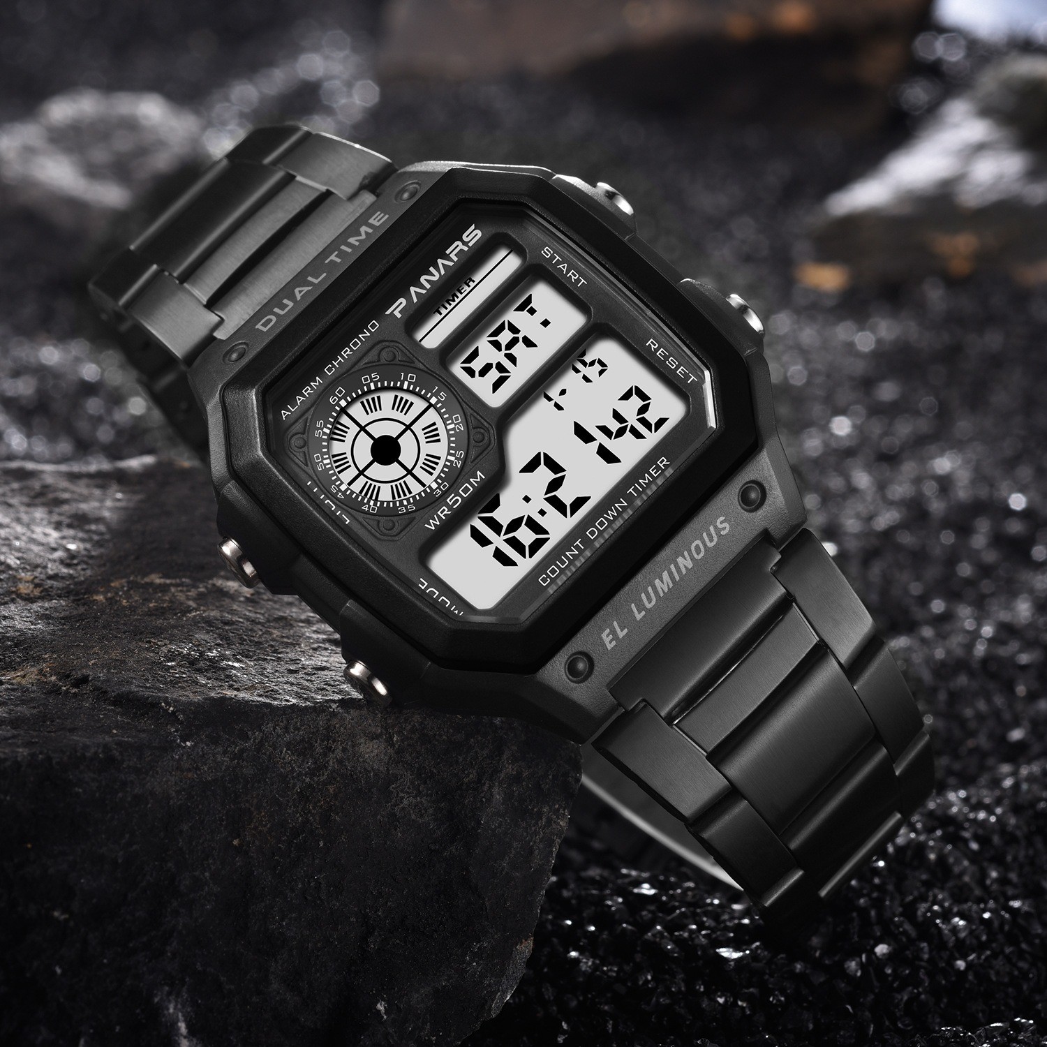 Luxury Military Men Watch Waterproof Luminous Date Chronograph Stainless Steel