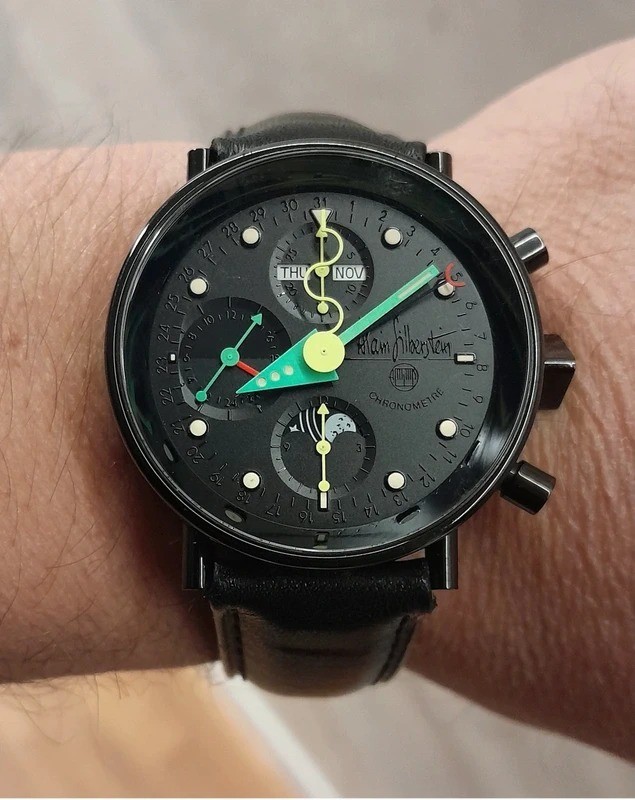 ALAIN SILBERSTEIN KRONO 2 BLACK LIMITED EDITION FULL SET REF. 7751 DOCUMENT/BOX