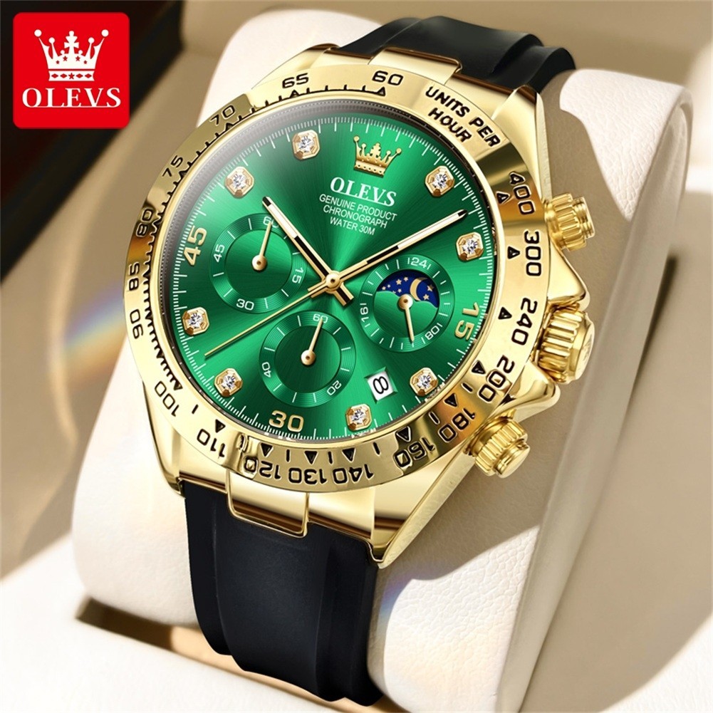 Waterproof Quartz Luxury Watch OLEVS Business Men’s Luminous Date Strap