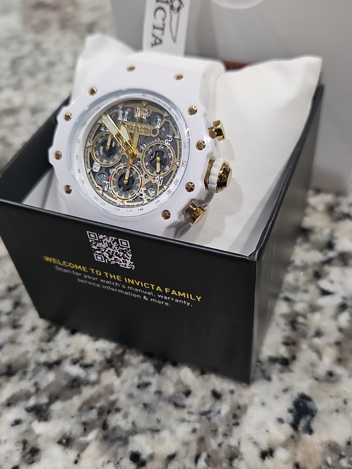 Retail $309.00 Invicta Racing Vaulthan Men’s Watch – 44mm, White (69649)