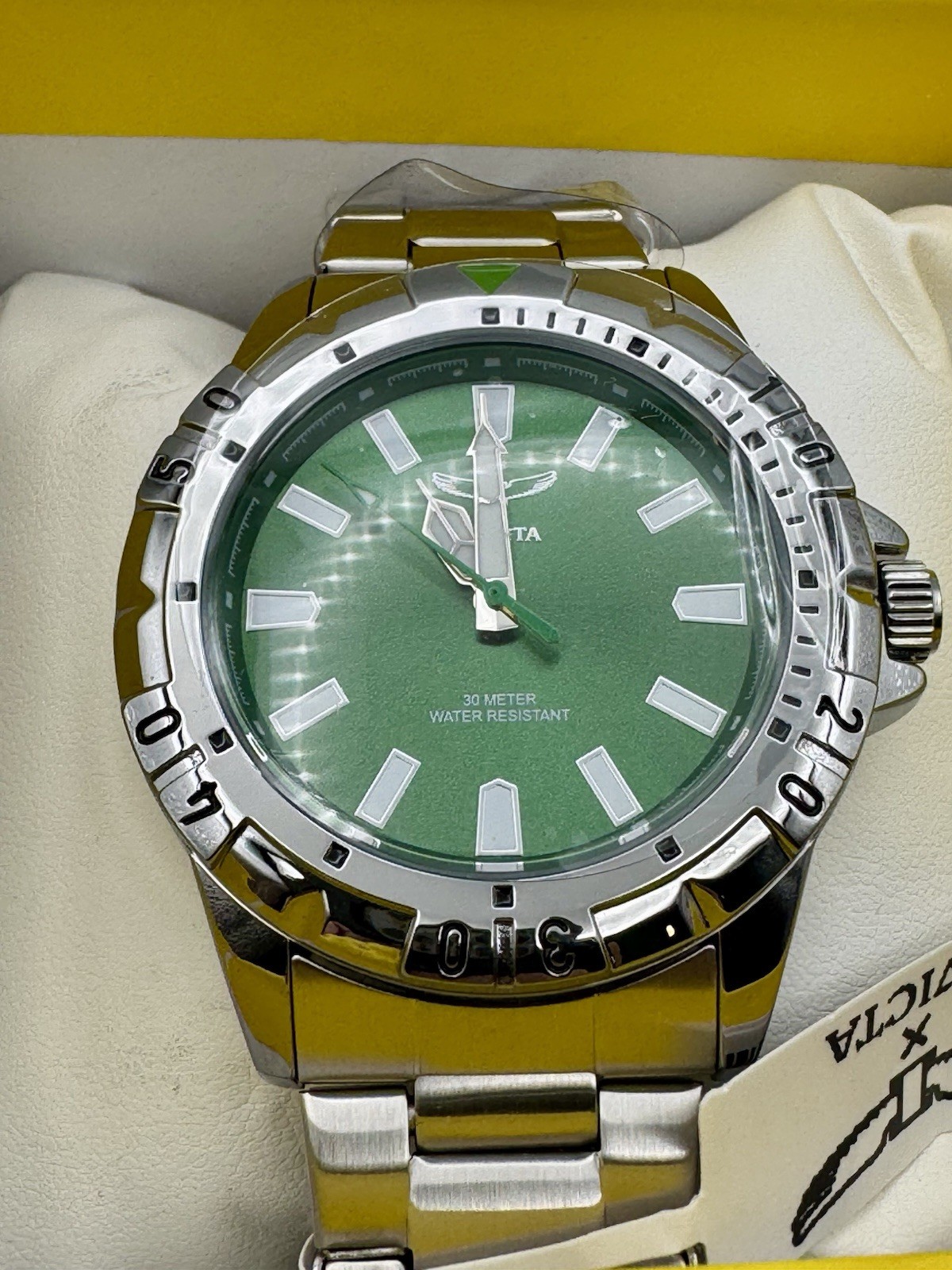 Invicta Specialty Green Dial Stainless Steel Quartz Men’s Watch New w/ Box