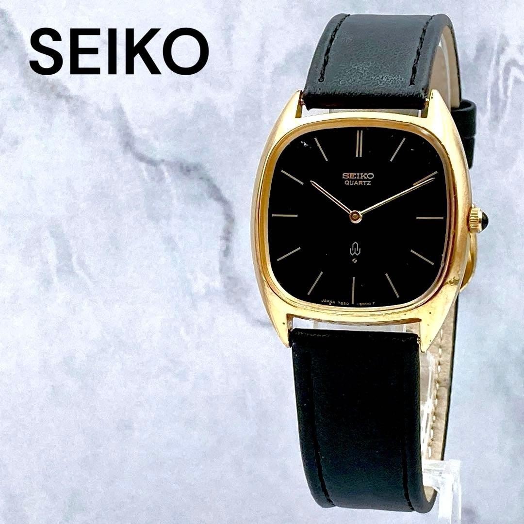 SEIKO Chariot 7820-5000 Gold Plated Square Gold Dial Quartz Watch