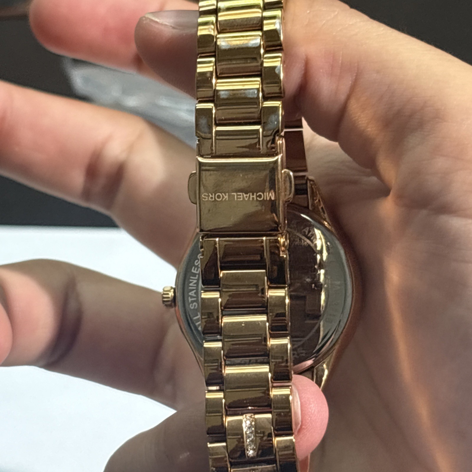 Michael KORS Watch Gold Plated MOP DIAL Fits Wrist Size 6.5”