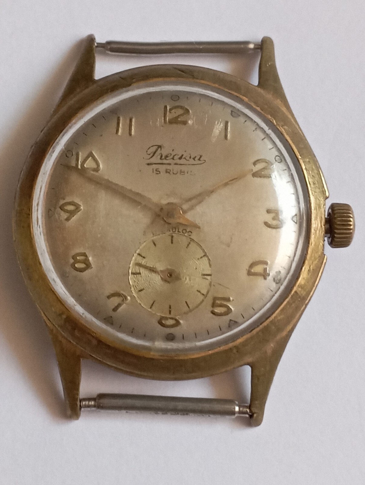 VINTAGE Rare France made PRECISA INCABLOCK 15 rubis military type watch working!