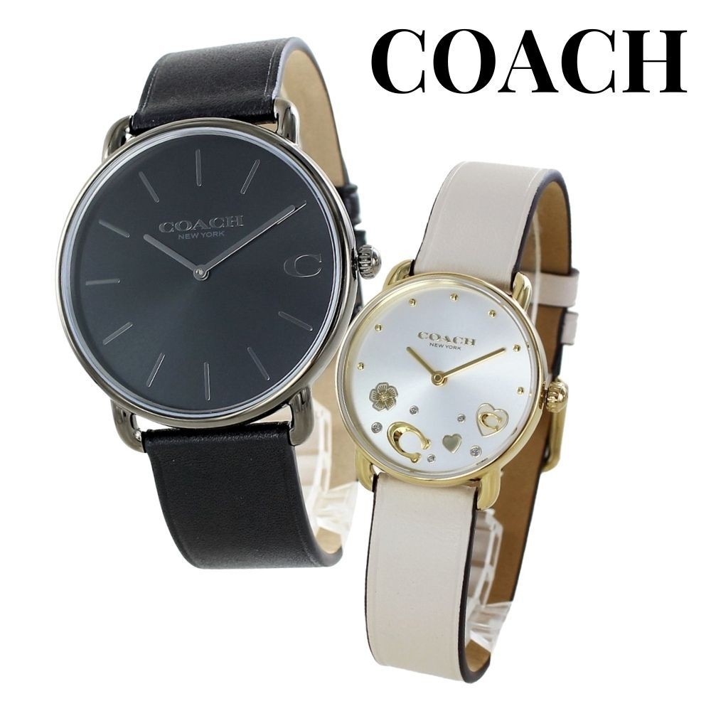 Coach Watch Hand Pair Watch Leather Belt Black Ivory Pair 14602719 / 14504305