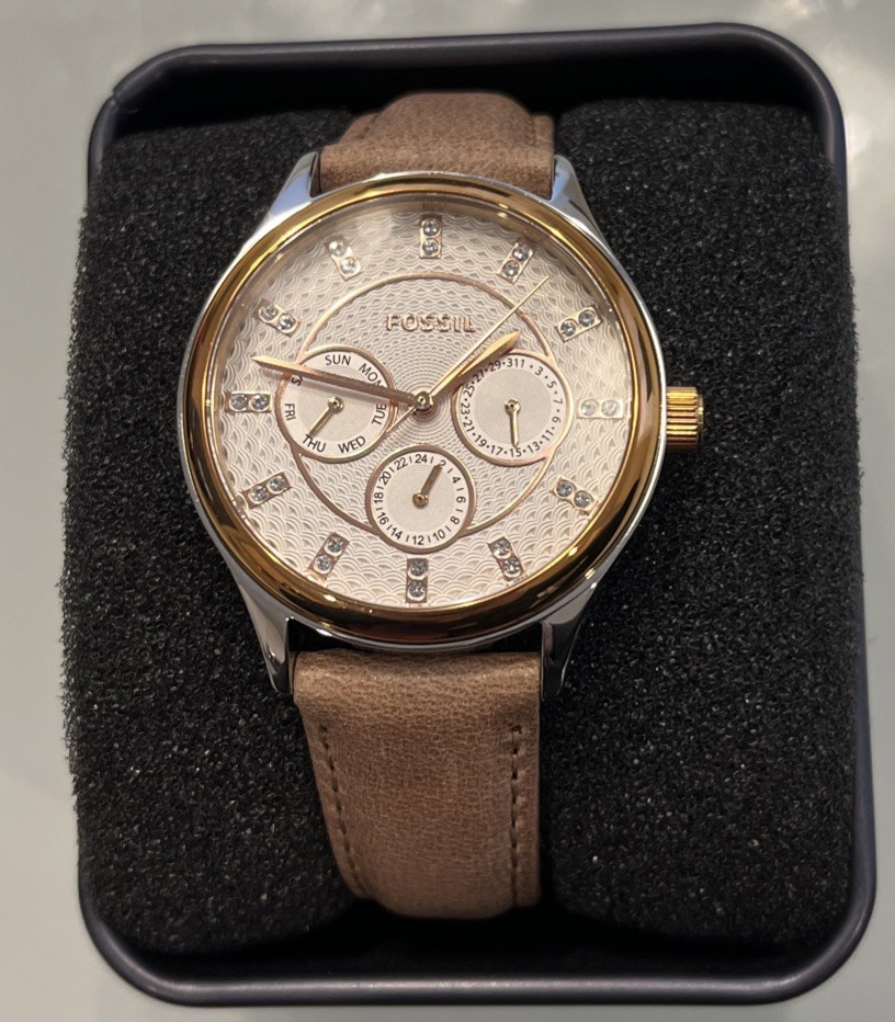 Fossil Light Brown Leather Chronograph Watch
