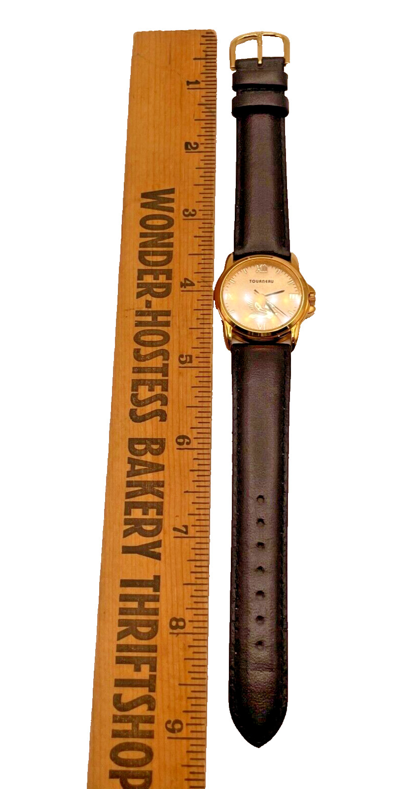 Tourneau Limited Gold Plated Stainless Steel Ladies Watch Original Leather Band