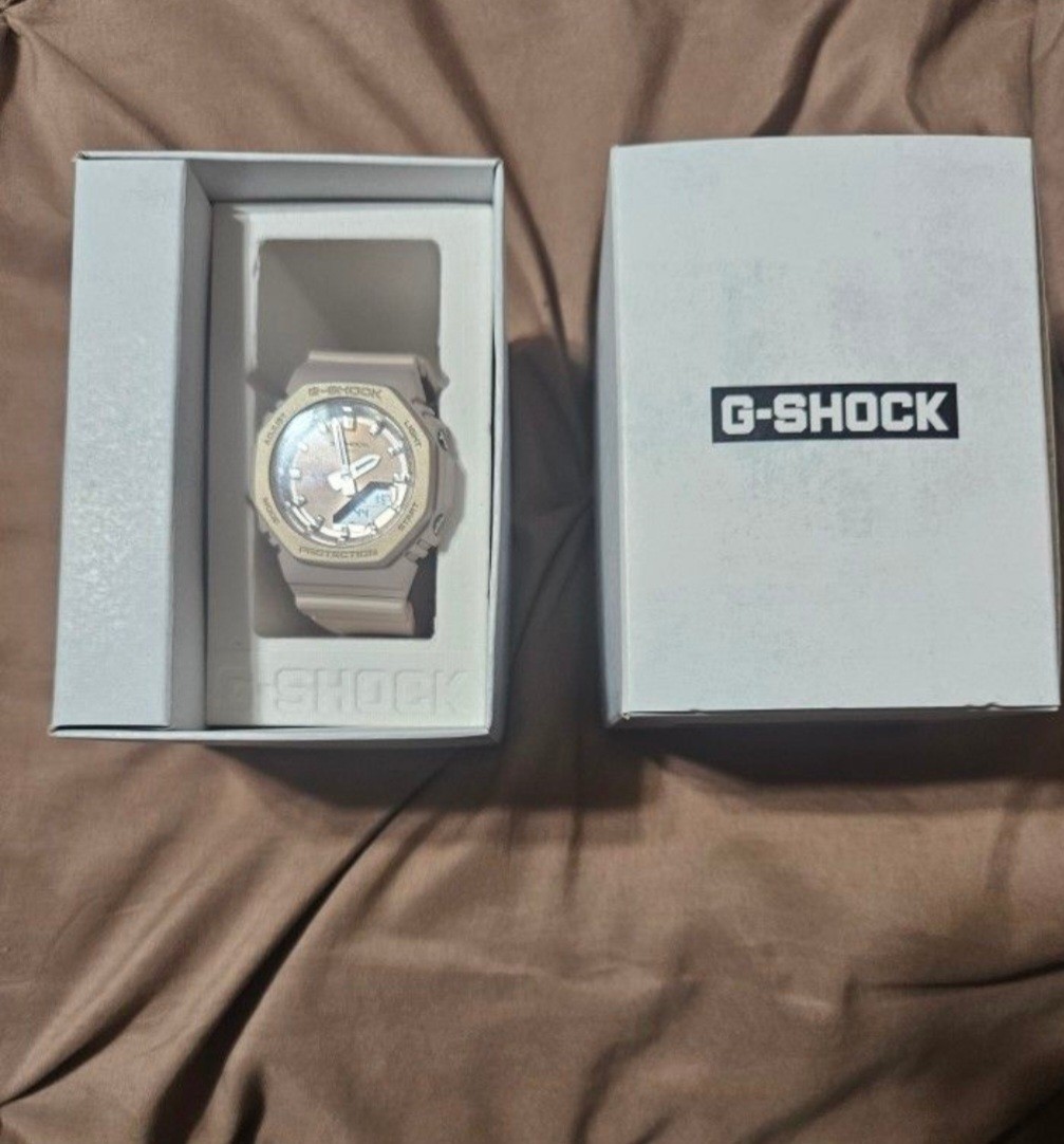 G-SHOCK Beige Analog-Digital Quartz Sport Watch Resin Strap 200m w/ Box