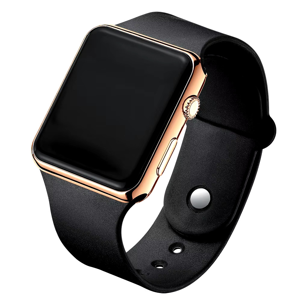 Simple Digital Watch for Men Women Fashion Sport LED Electronic Watch Black Sili