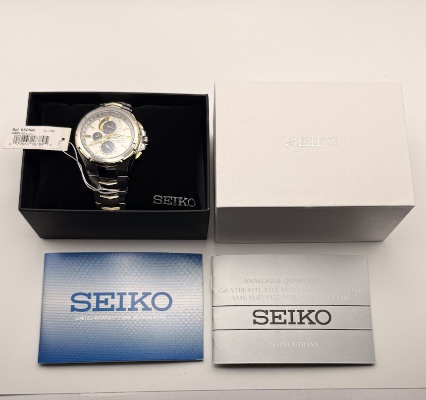 Seiko Coutura Solar Chronograph Two-Tone Stainless Steel Men’s Watch SSC560