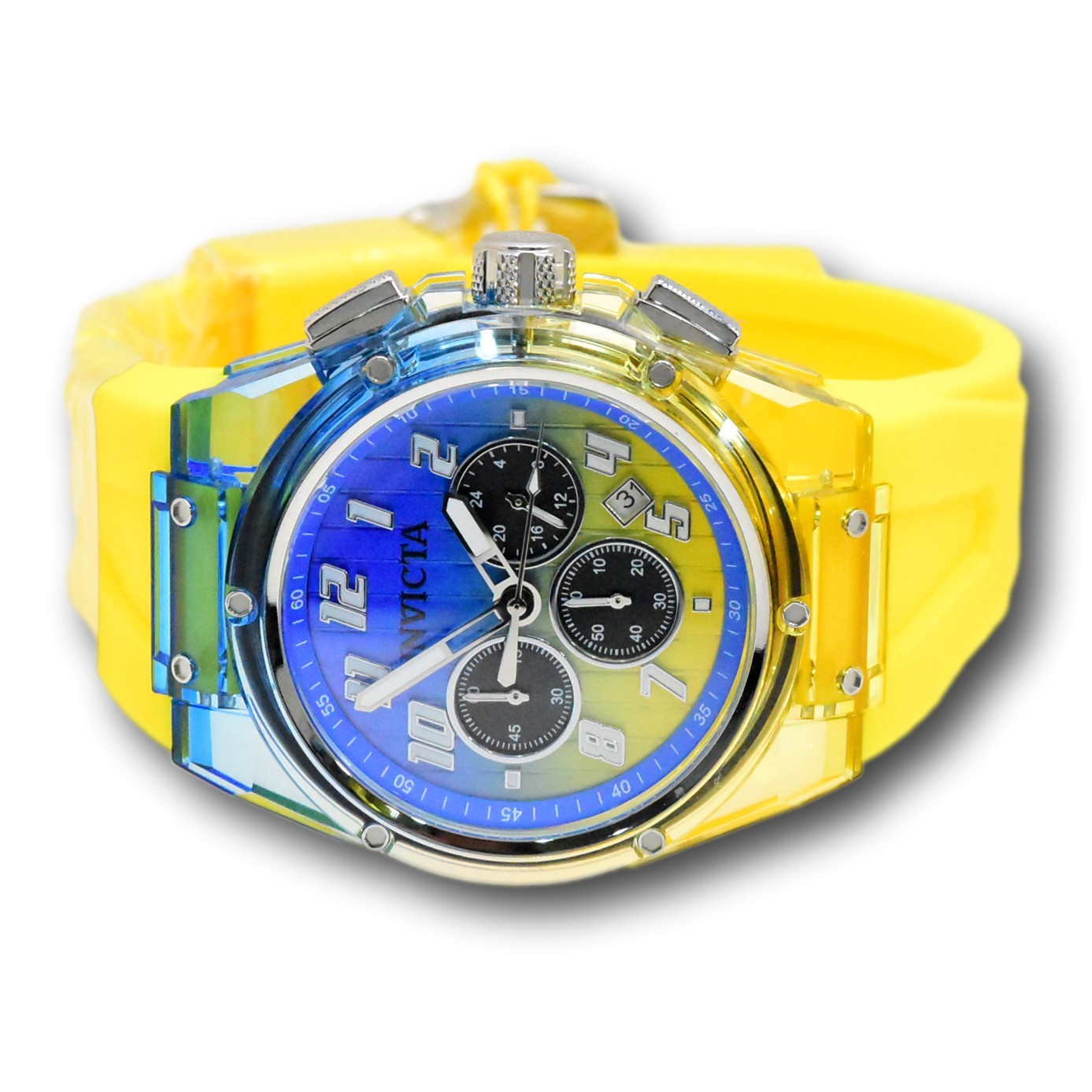 Invicta S1 Rally Prism Color Flip Men’s 44mm Blue to Yellow Chrono Watch 47348