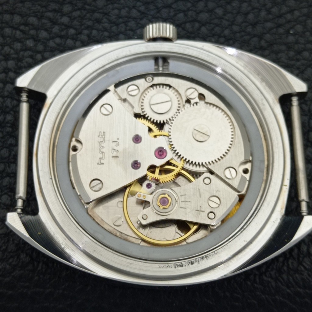 HAND-WINDING VINTAGE HMT KOHINOOR INDIAN MENS PINK COLOR DIAL WATCH a440970-1