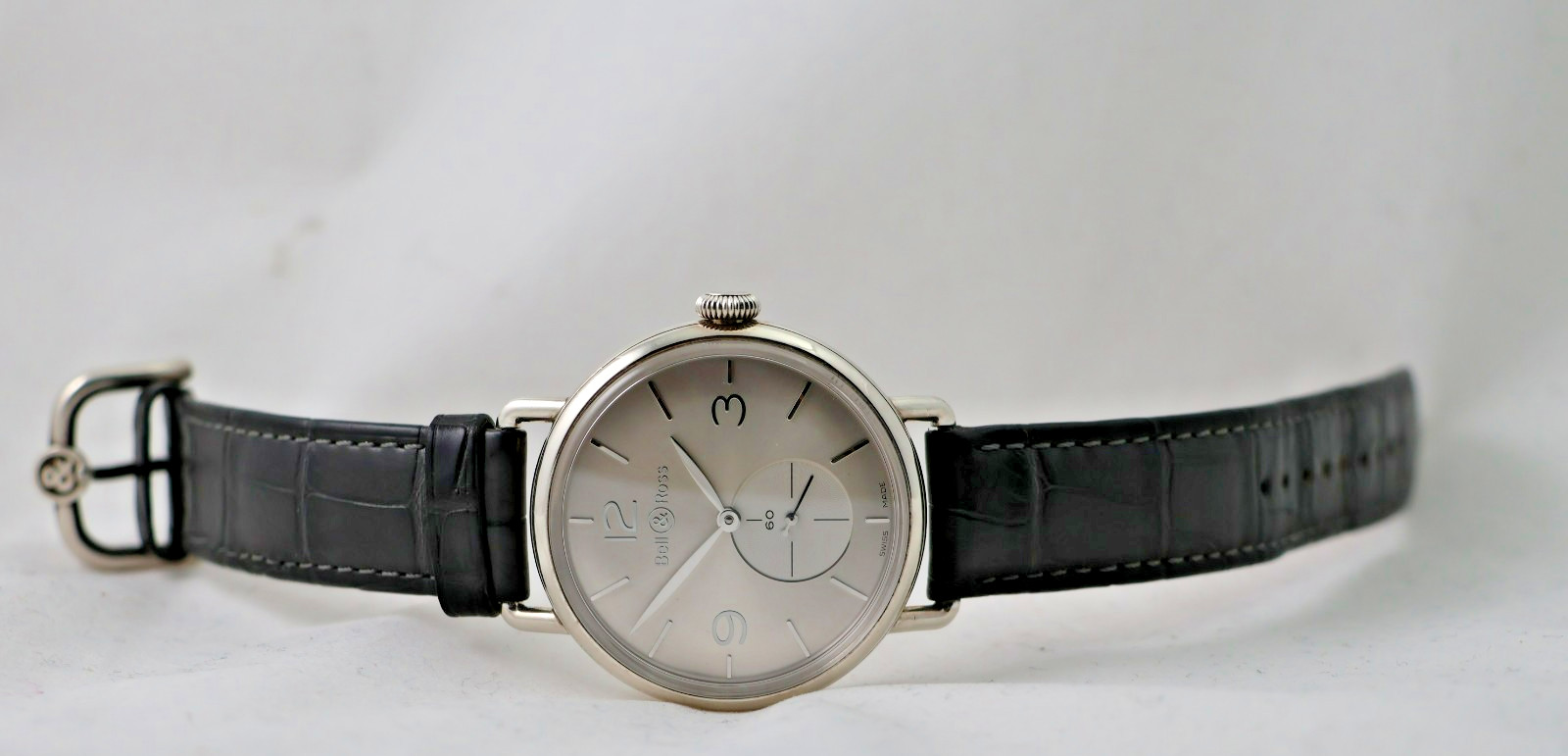 BELL & ROSS BRWW1 -70-AG 925 SILVER HAND WIND MANUAL WATCH ARGENTIUM SWISS