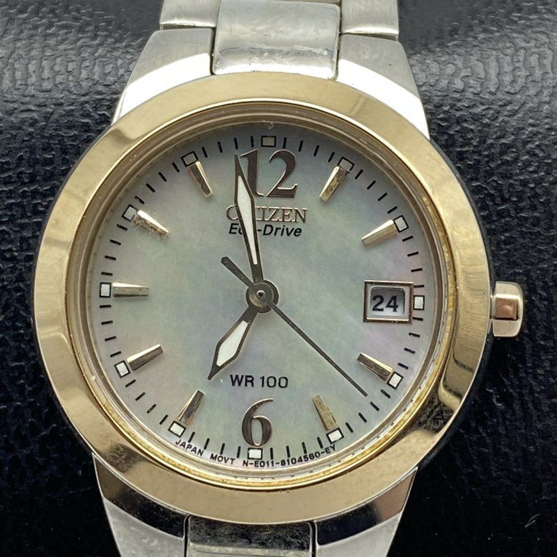 Citizen Eco-Drive Women’s Two-Tone Watch Mother of Pearl Dial WR100 E011-S070082