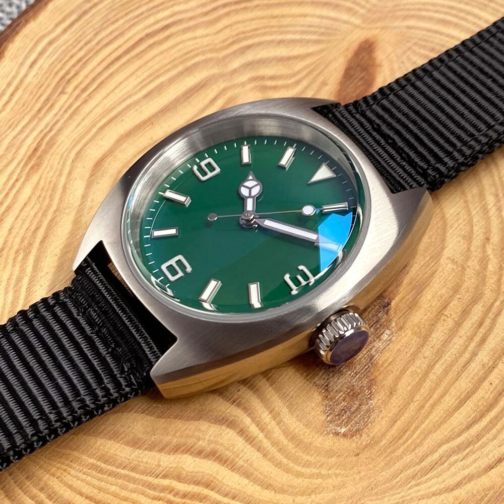 Tandorio New 36mm Miyota 8215 Automatic Military Men Diver Watch Green Dial