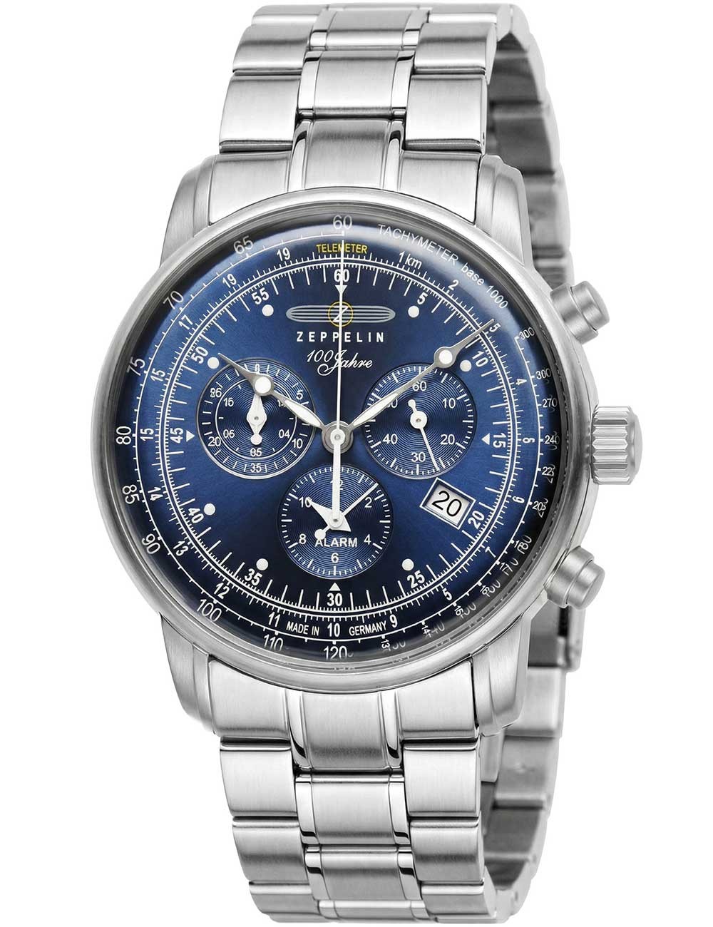 Zeppelin 7680MB-3 Mens Watch 100 Years Zeppelin Chronograph 43mm 5ATM