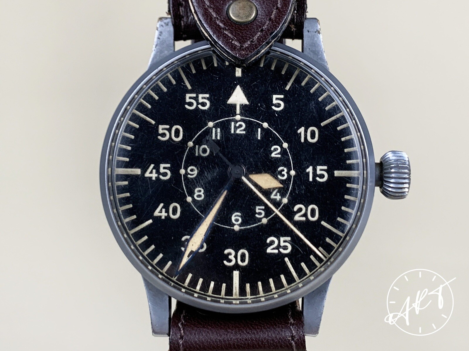 *Rare* UNPOLISHED Vintage 1940s LACO B-UHR WW2 Luftwaffe Pilot Aviator Watch