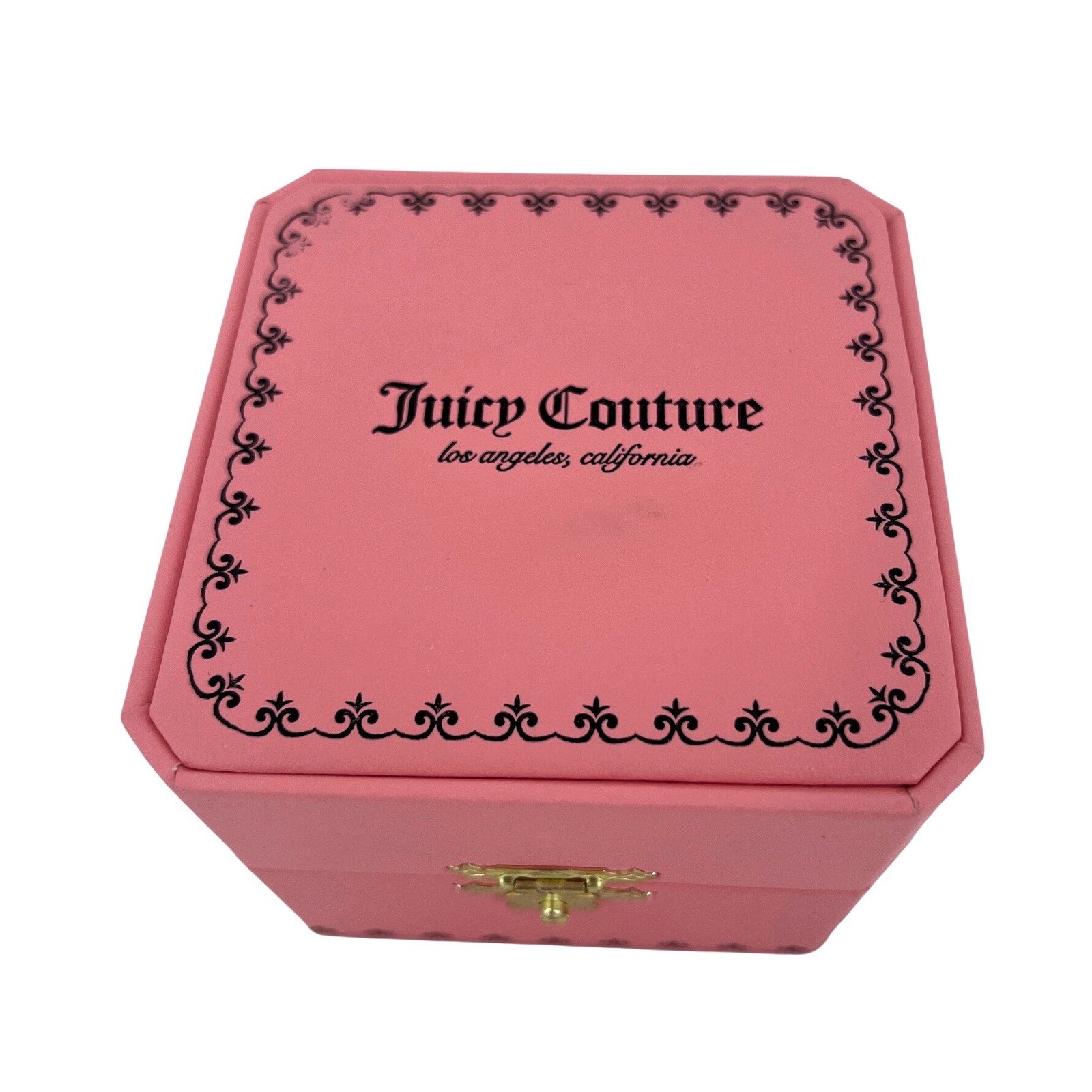 Juicy Couture Charm Bracelet Watch Pink Dial Rhinestone Cherry Heart Gift Box