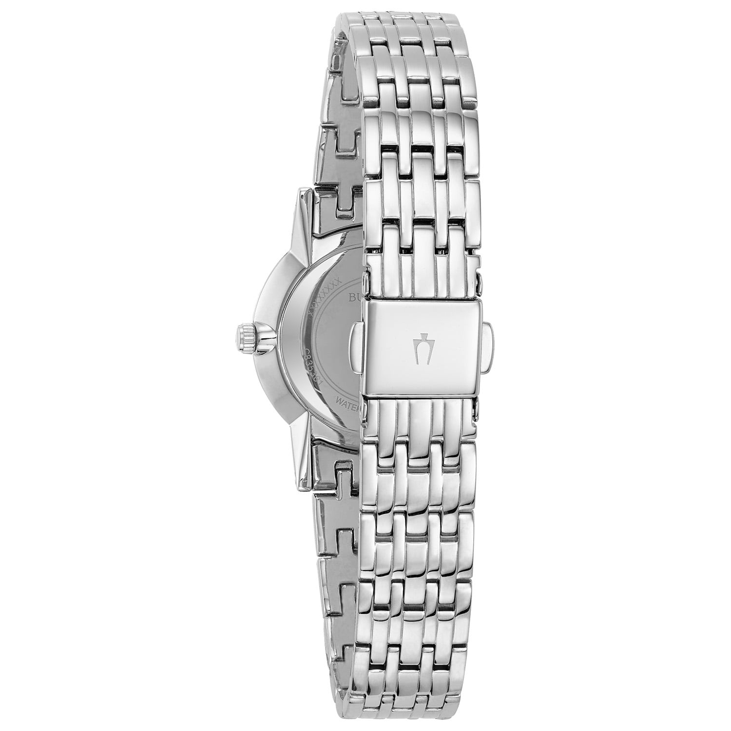 Bulova Women’s Classic Diamond Accent Wrist Watch, Silver-Tone Stainless Steel,