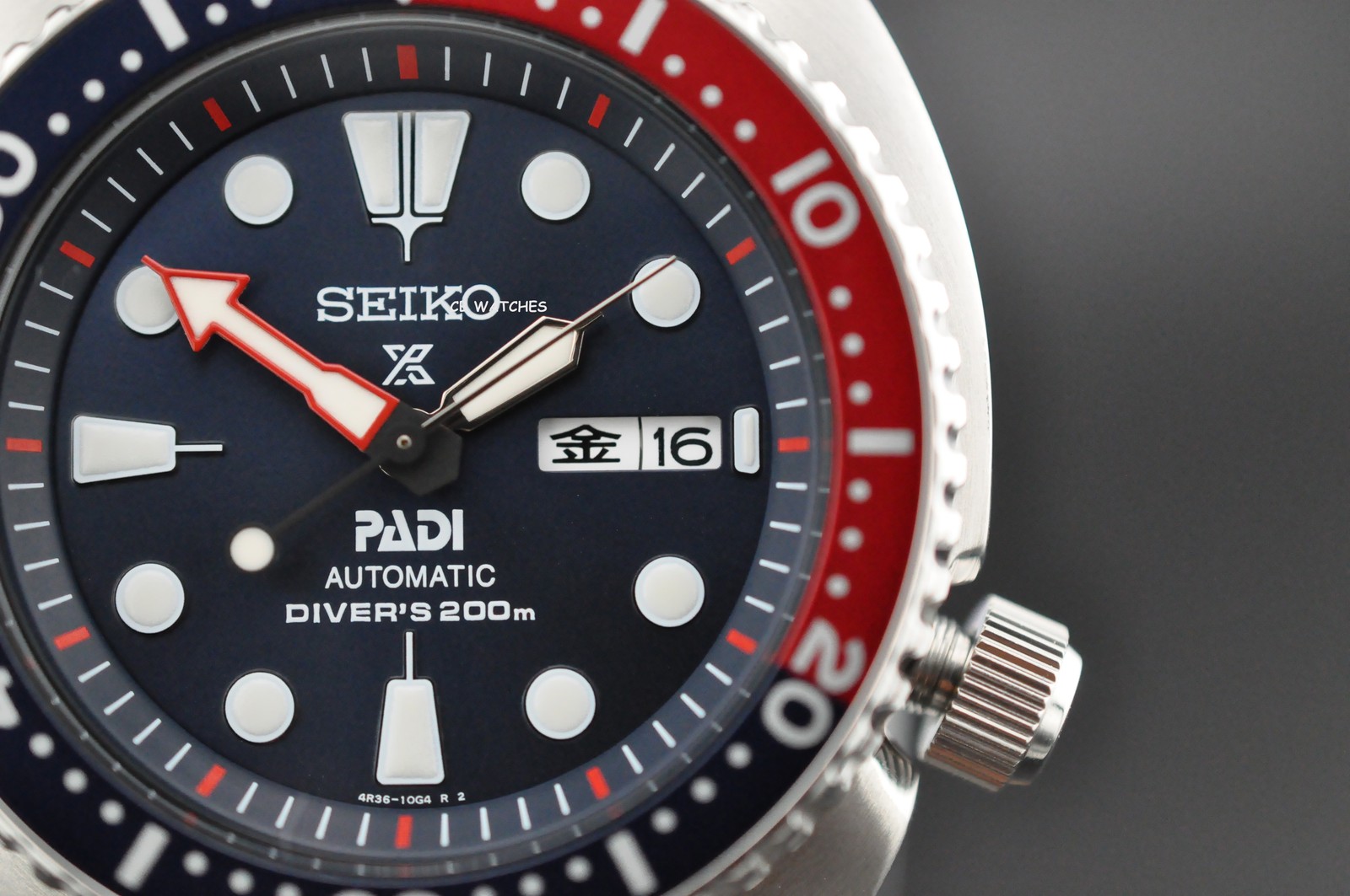 Seiko Padi Prospex Turtle Pepsi 45 mm Automatic Stainless Steel Watch SRPE99