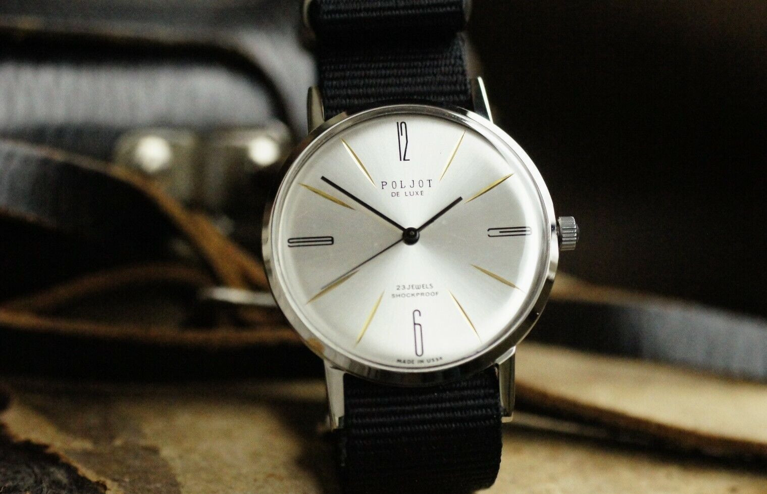 POLJOT De Luxe Ultra SLIM Mechanical Watch leather strap Men’s Vintage