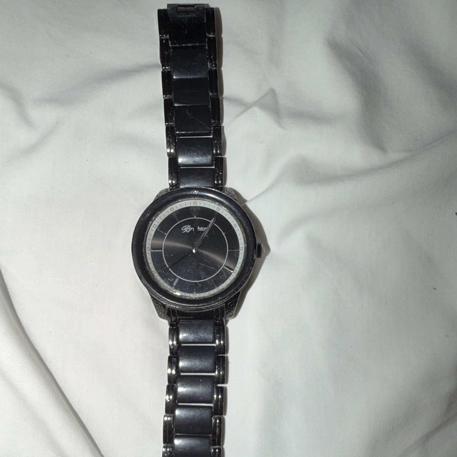 Brighton Carpinteria Women’s Black Dial Quartz Analog Watch Black Metal Bracelet