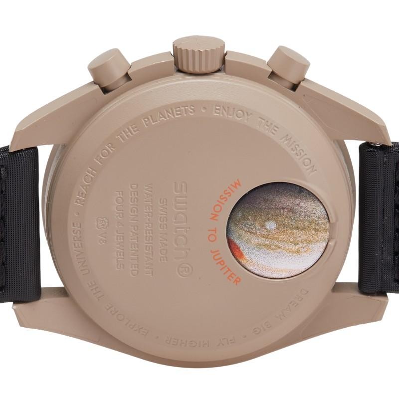 OMEGAｘSwatch “Mission to Jupiter” SO33C100 Bioceramic Quartz Round Beige M